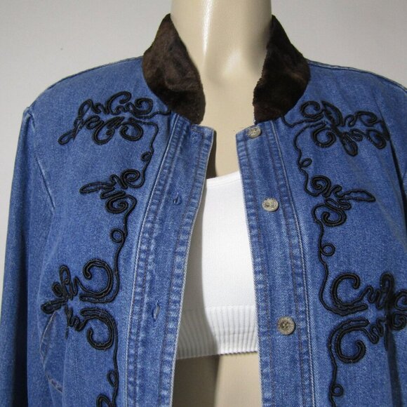 HAIRSTON ROBERSON Denim M Cowgirl Shirt Shacket Western Rodeo Button Front - Picture 7 of 12